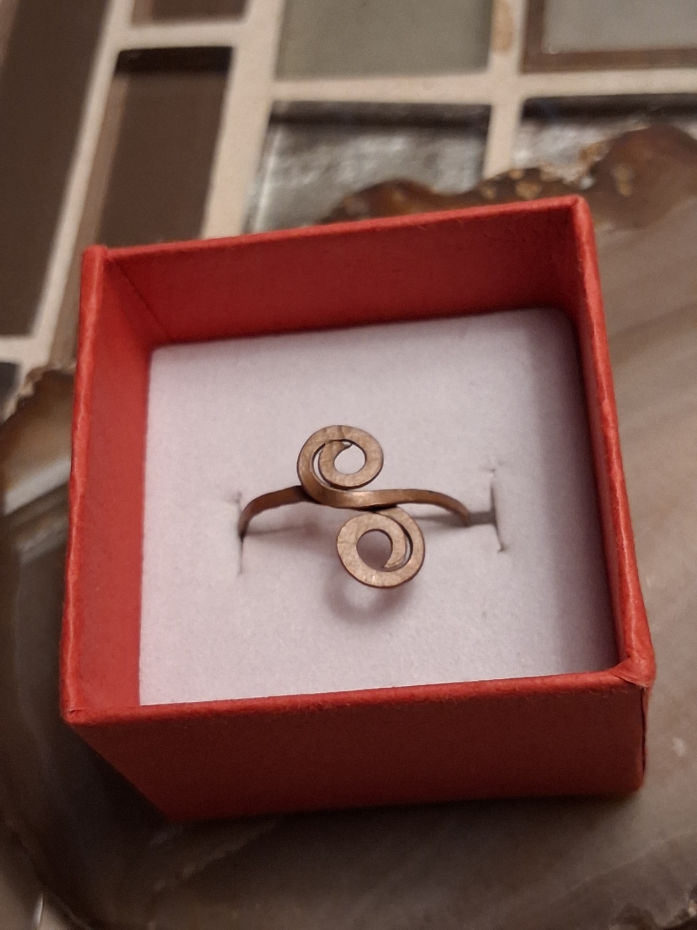 Artisan Bronze Spiral Open Ring